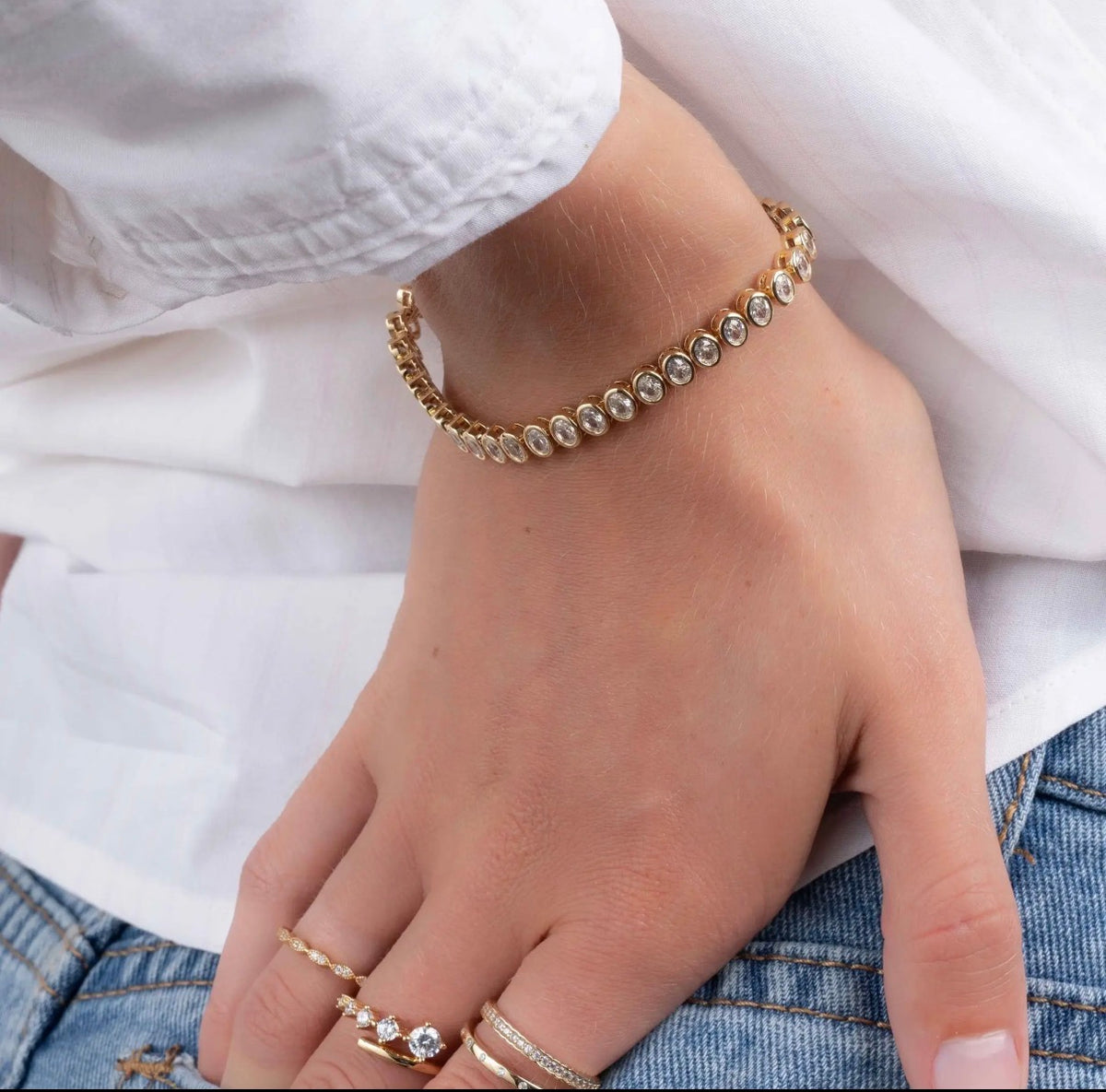 Oval Bezel Tennis Bracelet