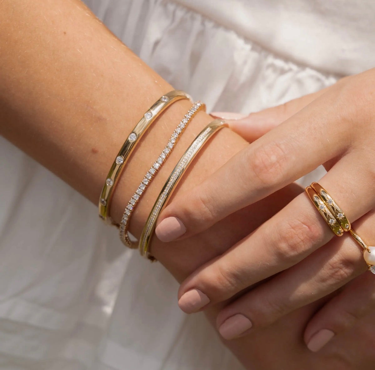 Diamond Bezel-Set Bangle