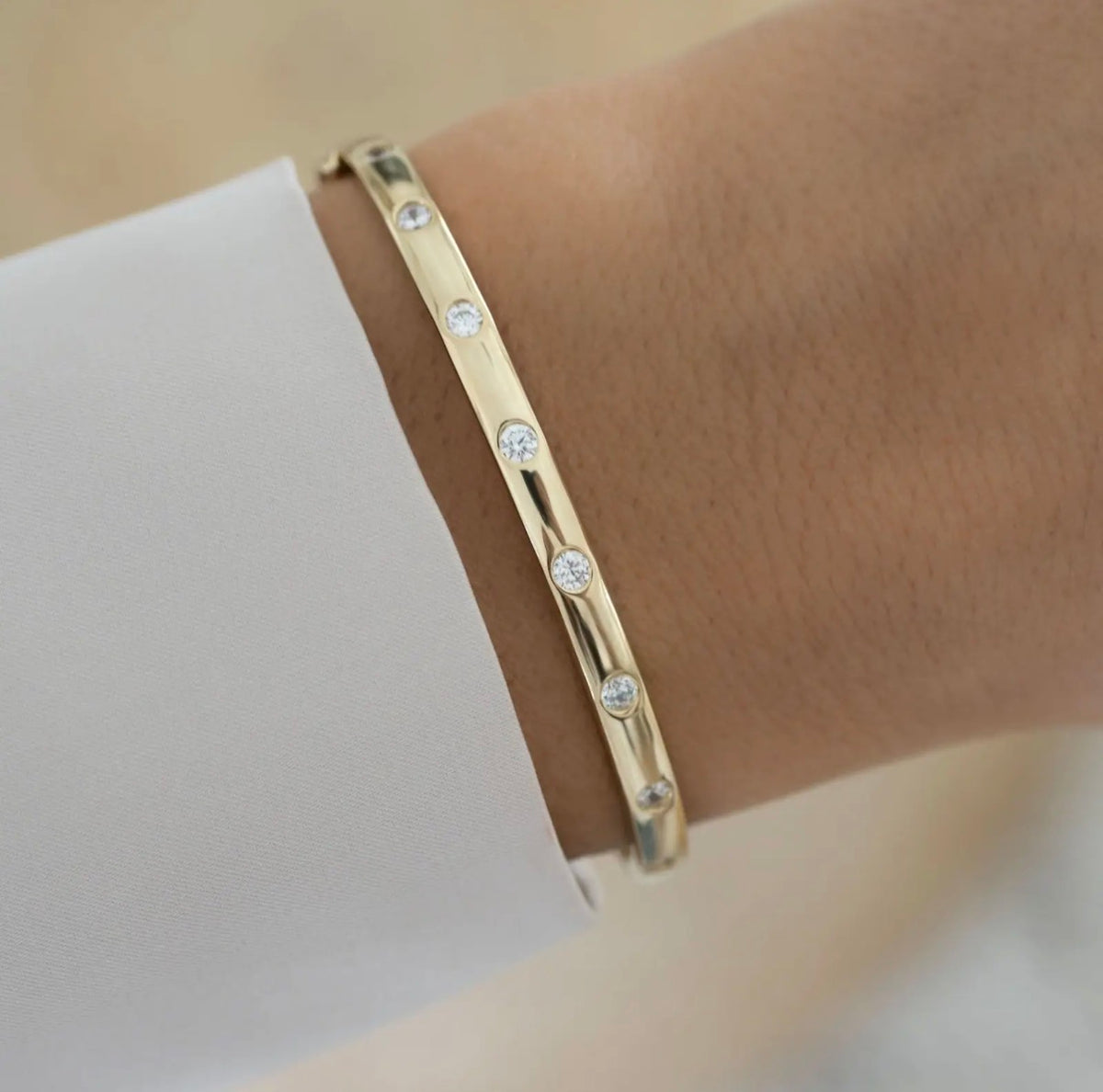 Diamond Bezel-Set Bangle