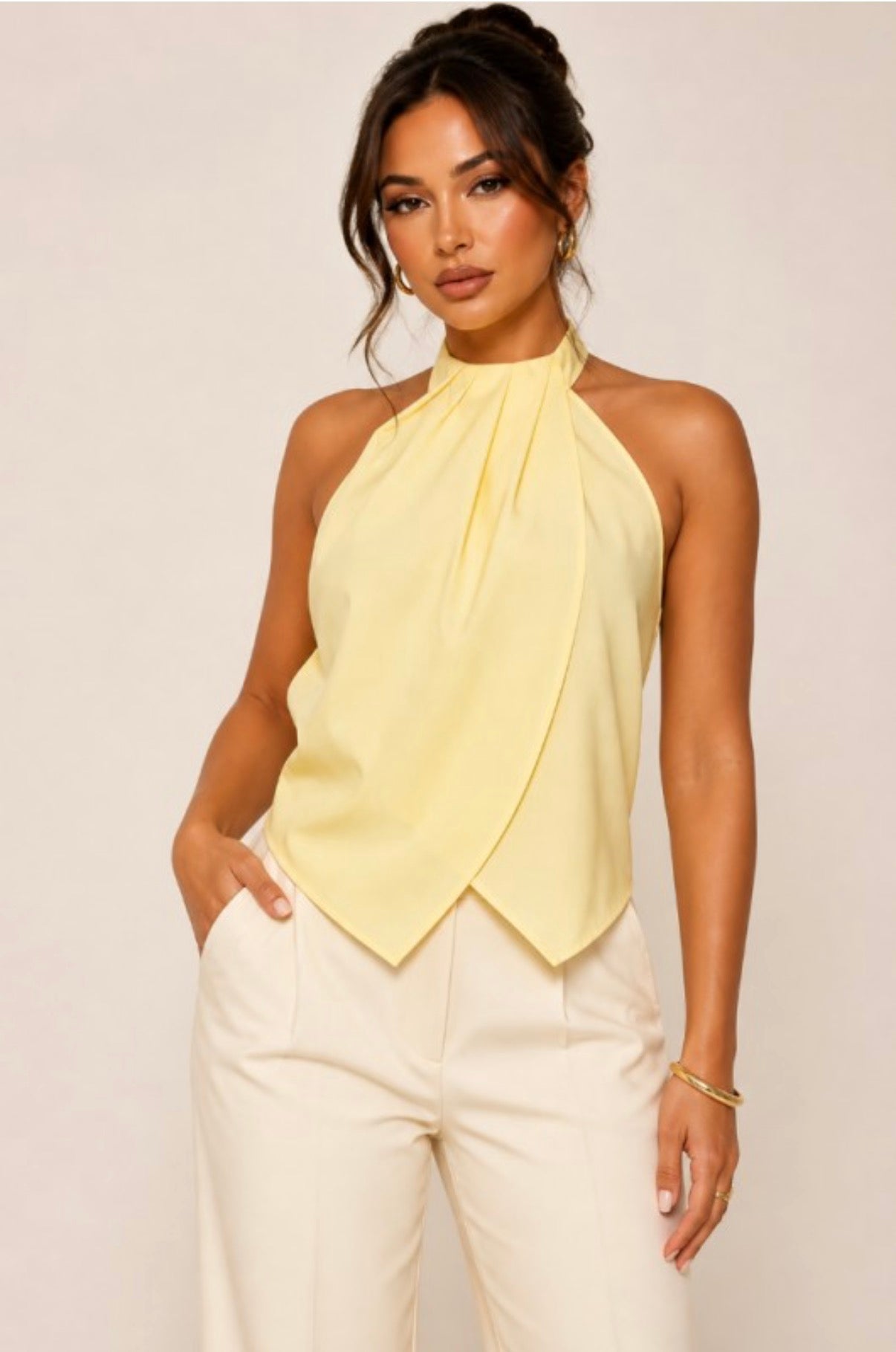 Cross Halter Tie At Back Top