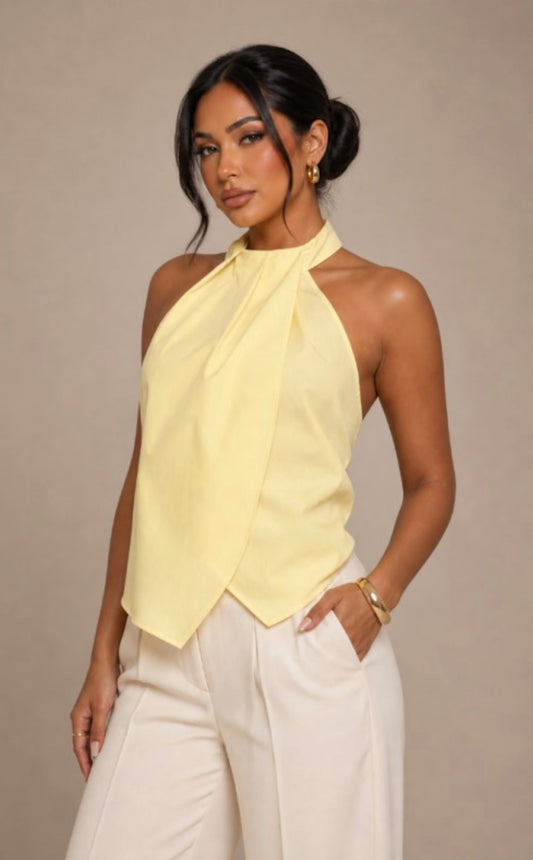 Cross Halter Tie At Back Top