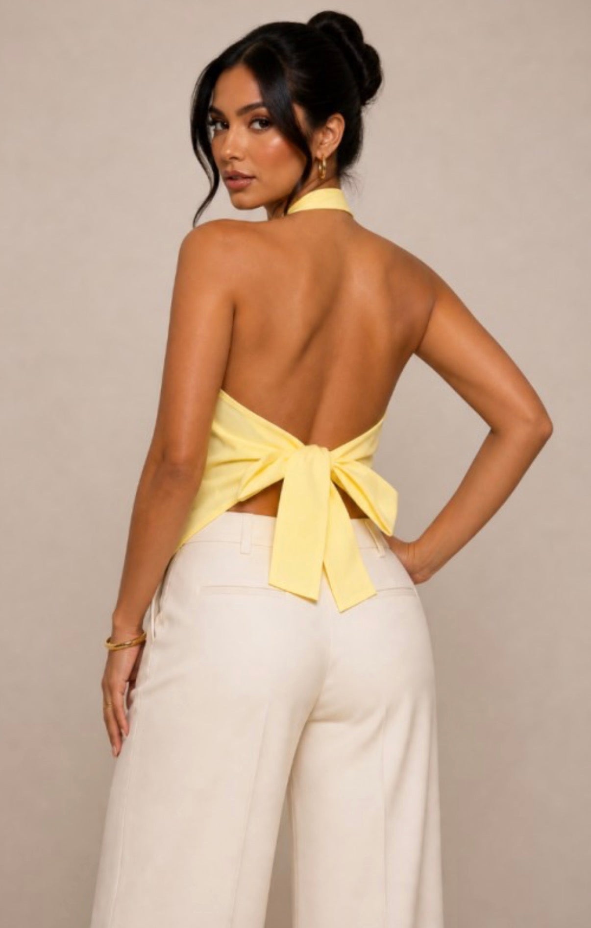 Cross Halter Tie At Back Top