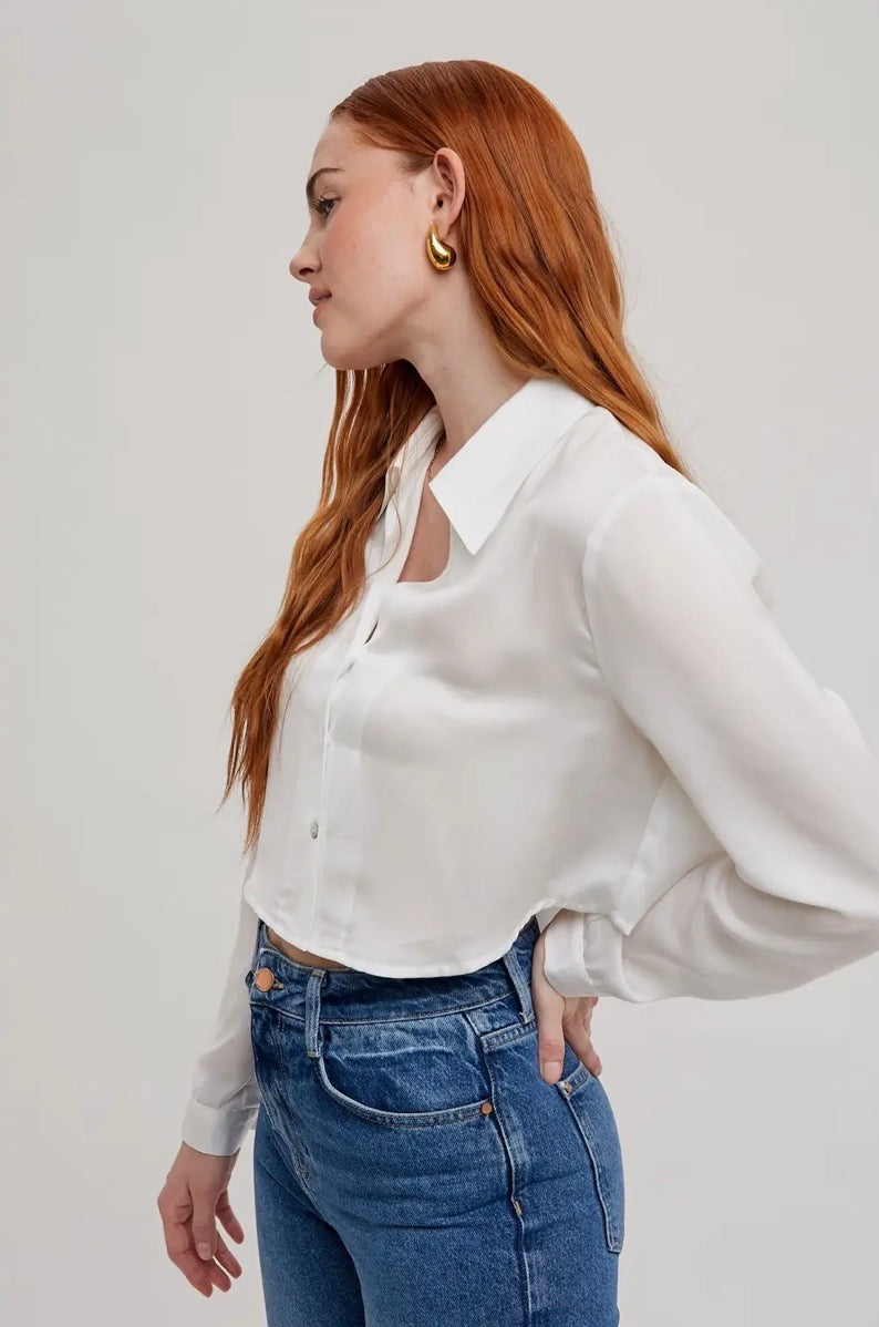 Satin Cropped Top