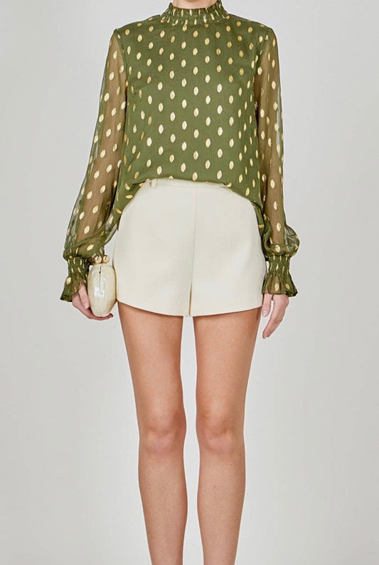 Polka Dot Chiffon Blouse