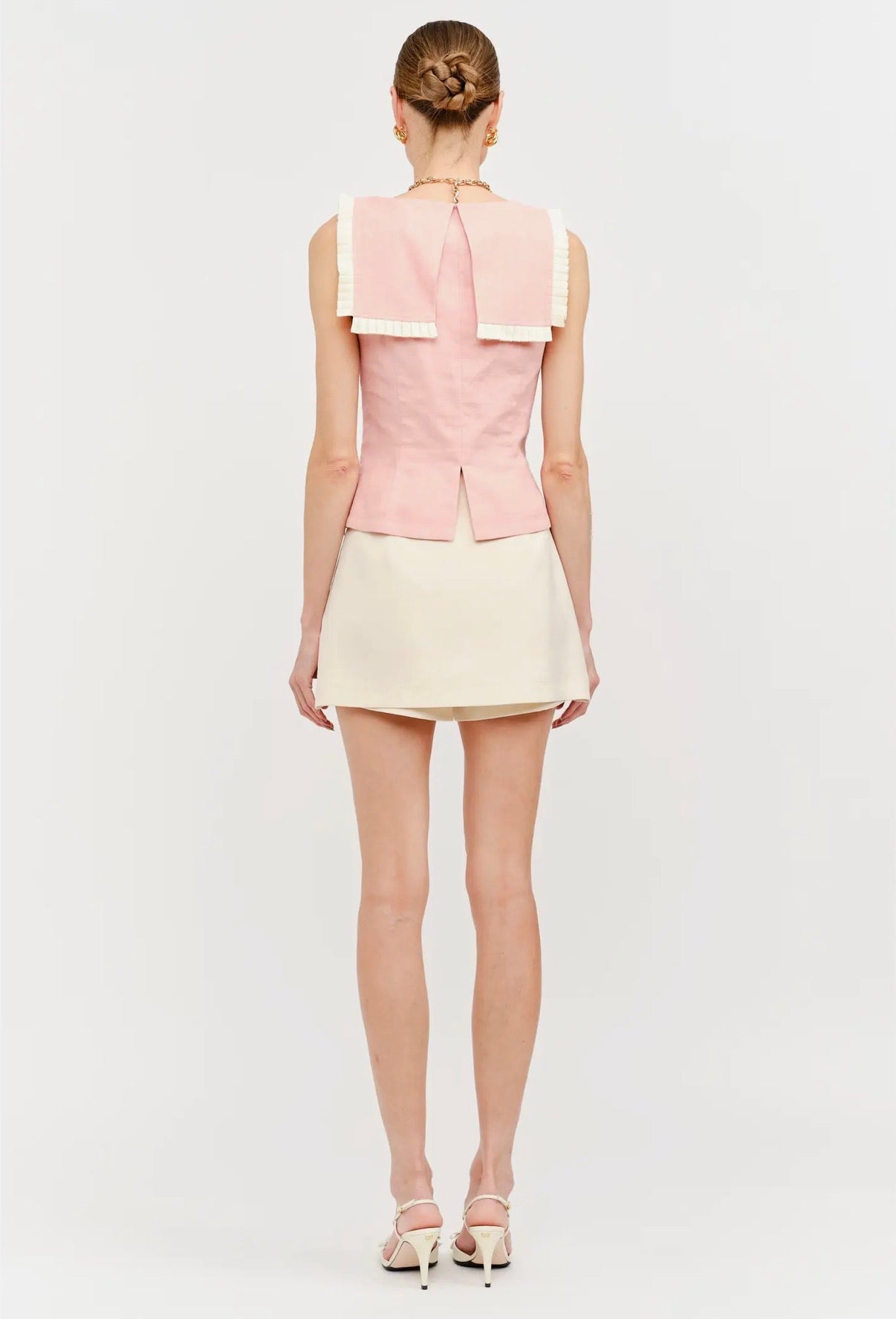 Bodie Linen Blend Collared Top