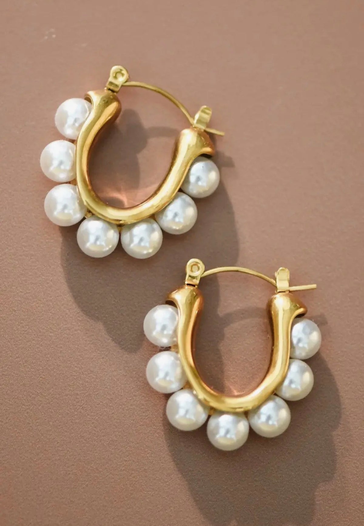 18K Gold Plated Waterproof Stainless Steel Hoop Earrings -